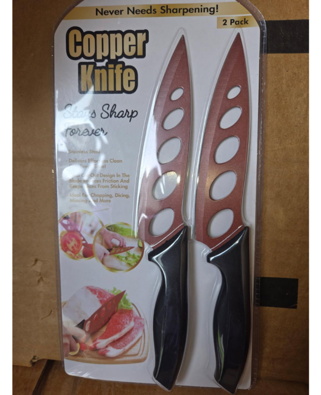 Copper Knives. 2 per package. Never needs sharpening.